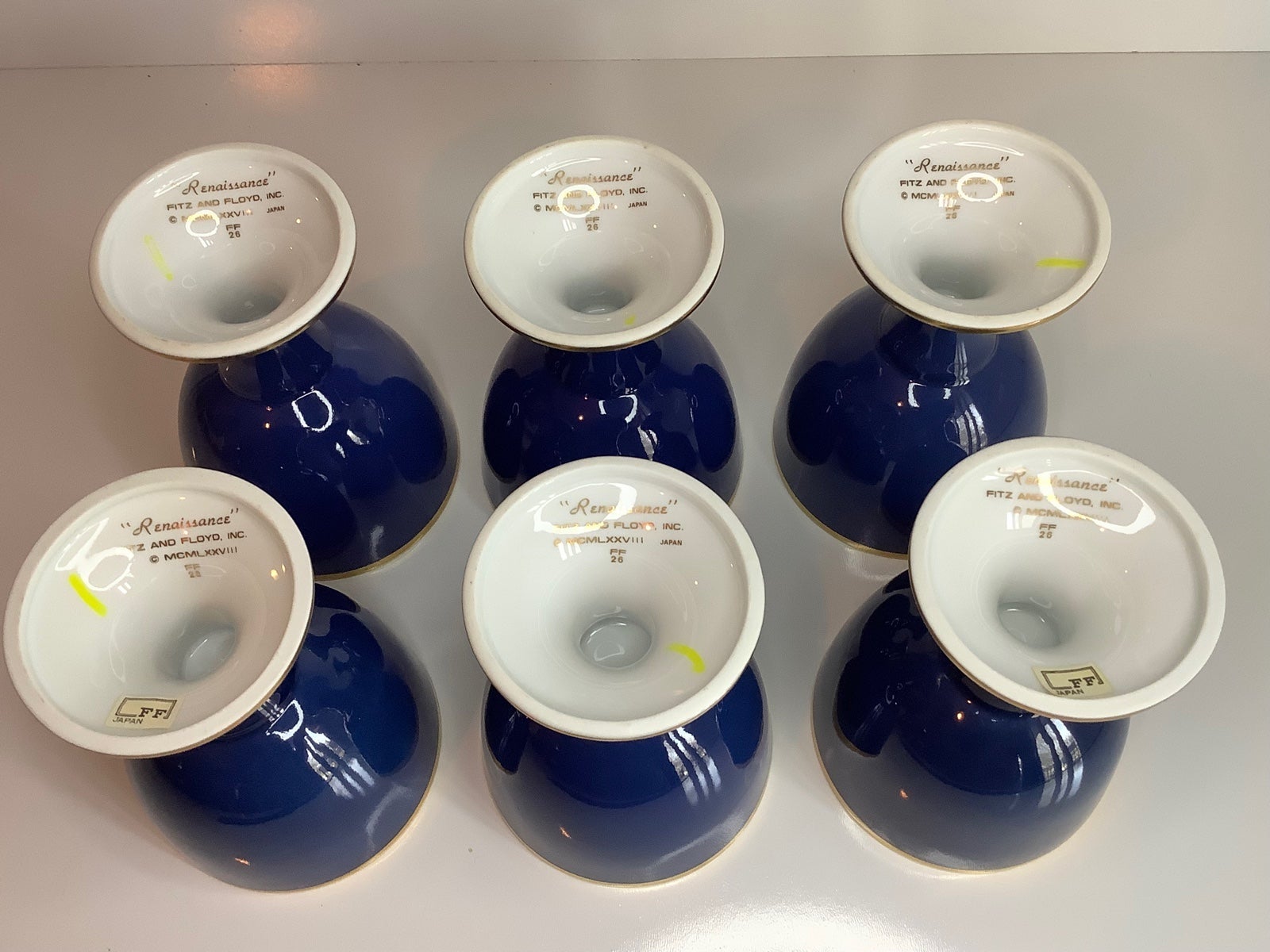 (6) Fitz shops and Floyd “Renaissance” Goblet Set - Colbalt