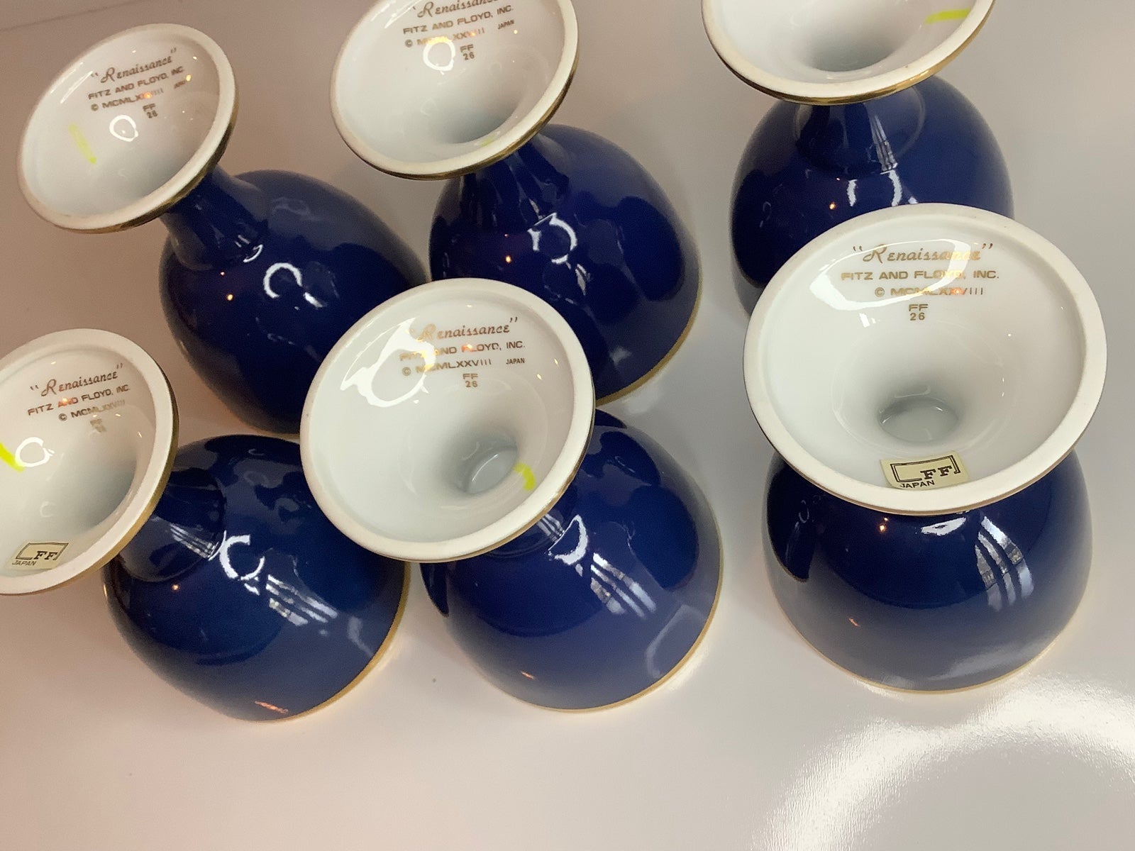 (6) Fitz shops and Floyd “Renaissance” Goblet Set - Colbalt