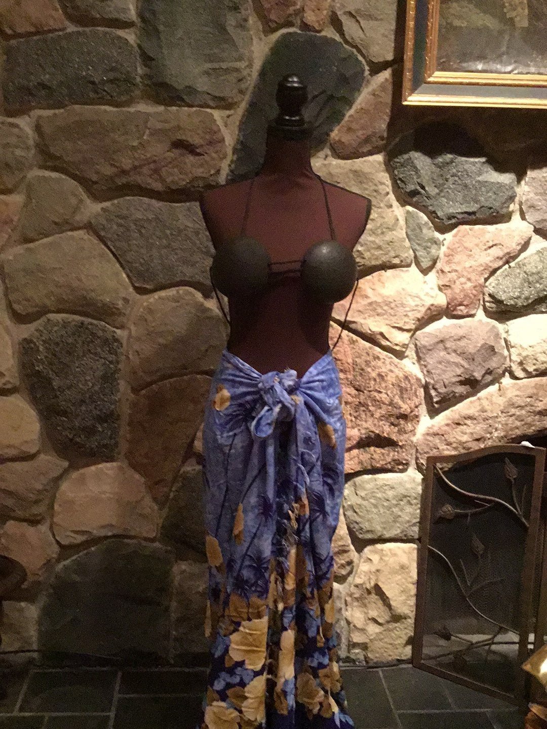 Hawaiian coconut bra with wrap cover