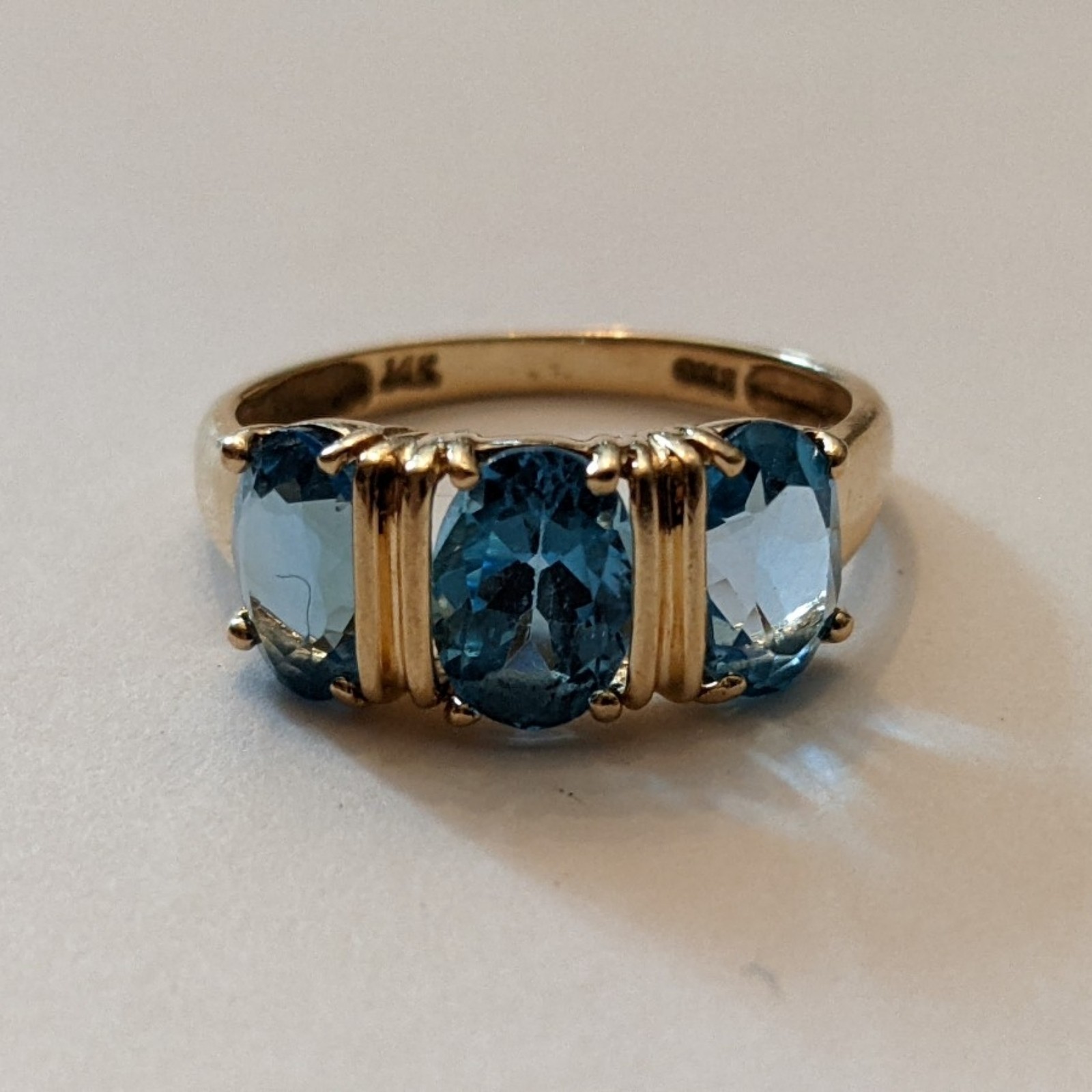 Vintage Blue Topaz And 14k Ring