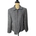 Sandro Black Herringbone Wool Zip Front Classic Blazer