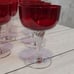 Colony glass Saturn pattern red clear twist stem Set of 12 sherbert glasses