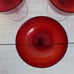 Colony glass Saturn pattern red clear twist stem Set of 12 sherbert glasses
