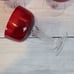 Colony glass Saturn pattern red clear twist stem Set of 12 sherbert glasses
