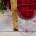 Colony glass Saturn pattern red clear twist stem Set of 12 sherbert glasses