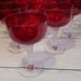 Colony glass Saturn pattern red clear twist stem Set of 12 sherbert glasses