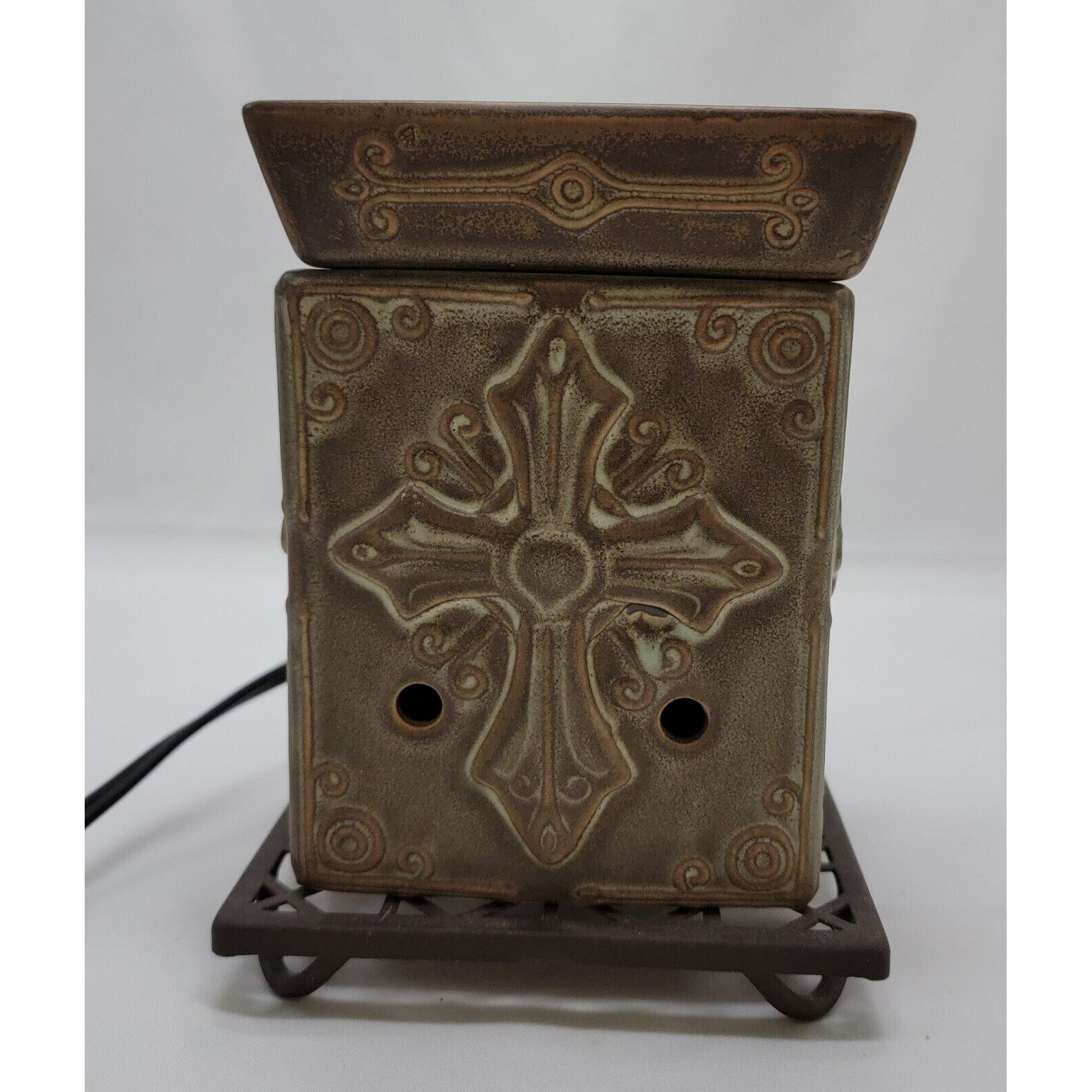Scentsy Full Size Warmer HOPE Celtic Cross Retired Comes With Trivet & Bulb