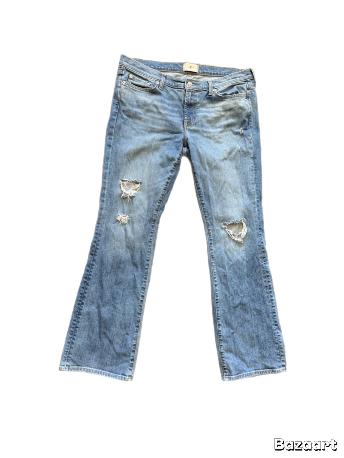 7 For All Mankind “Original Bootcut” Distressed Womens Jeans — Size 32