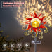 Solar Outdoor Lights Garden Decor, Golden Red Sun Metal Stake Lights