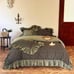 HOME 100% Cotton Green Ruffle Flower Duvet Cover Set 4PCS HOME