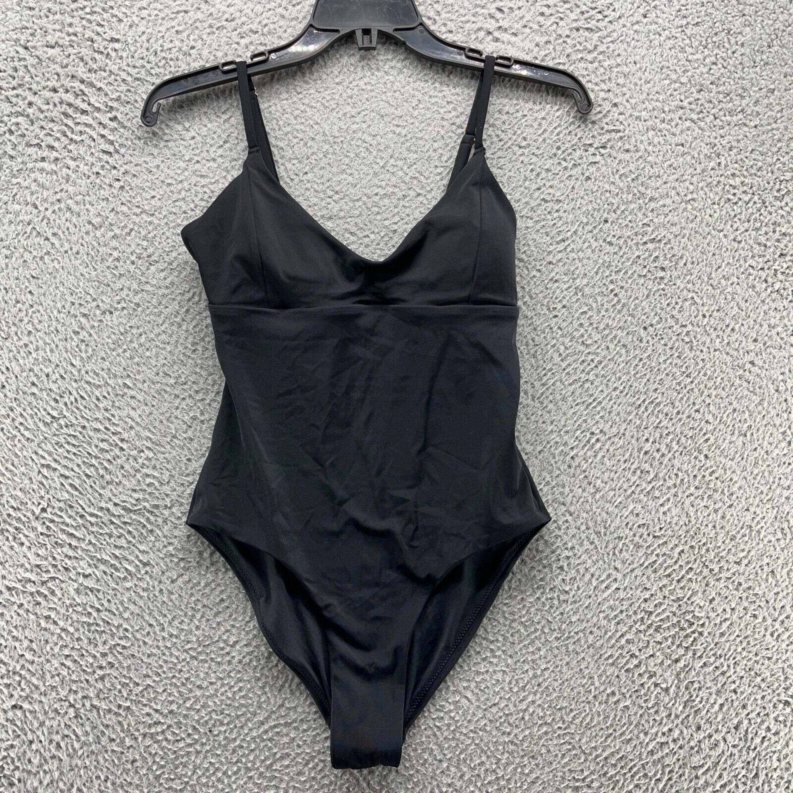 Chelsea 28 Swimwear Womens Small Black One Piece High Cut Swimsuit NWOT *FLAW*