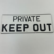 Vintage PRIVATE KEEP OUT Old Porcelain Sign Keep Out Advertising Street Sign