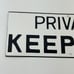 Vintage PRIVATE KEEP OUT Old Porcelain Sign Keep Out Advertising Street Sign