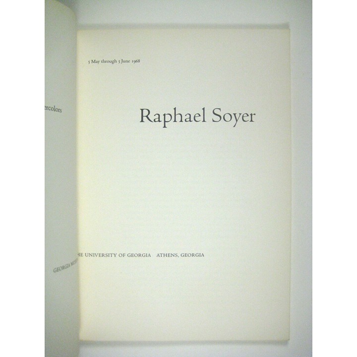 Raphael Soyer 1968 UGA Exhibition Program Catalog Illustrated Paperback Drawings