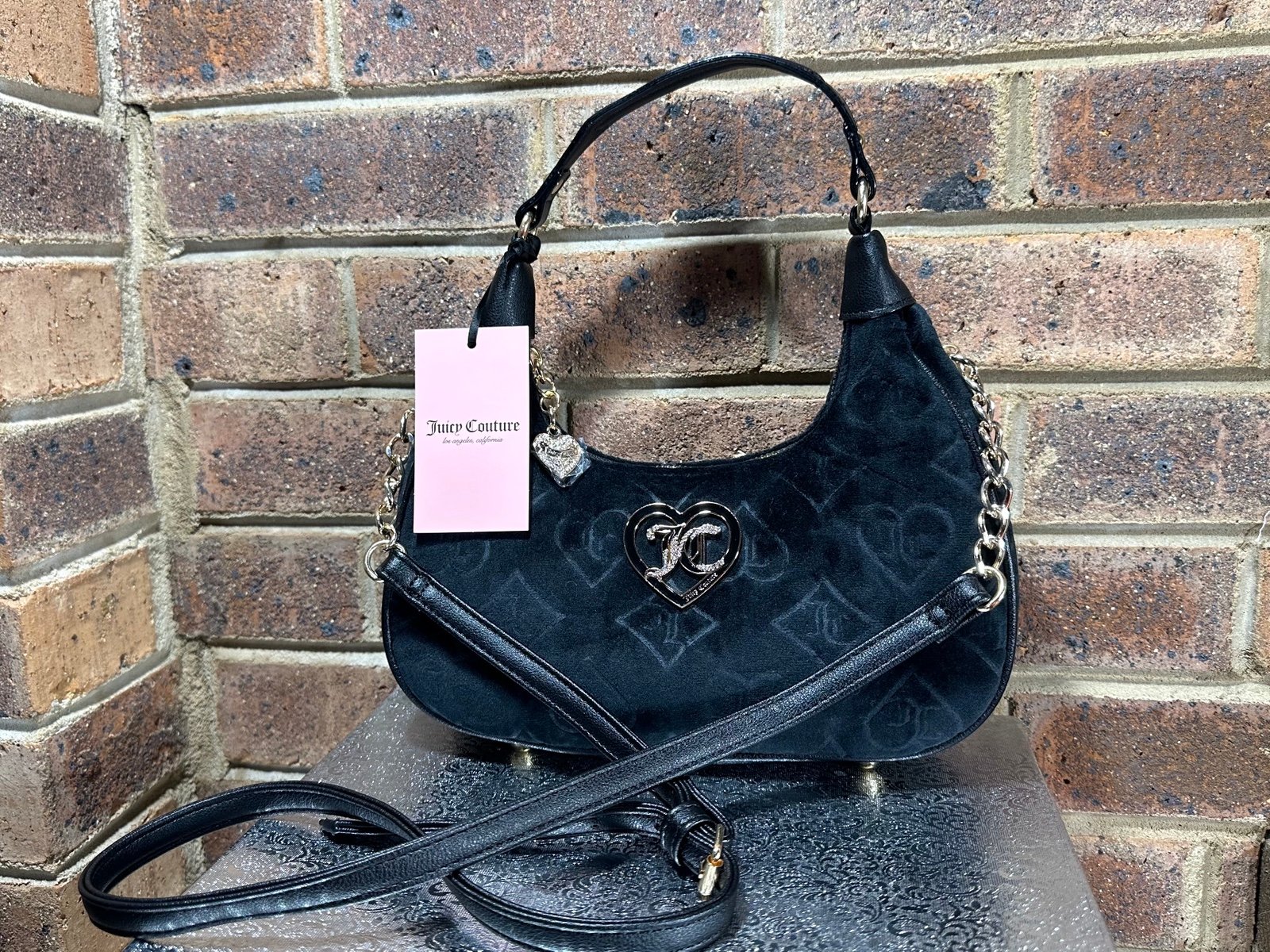 Juicy Couture “Glitzed Out” Hobo Bag NWT Liquorice Black w/Gold Hardware