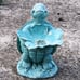 Outdoor Garden Statue Happy Turtle Holding Flower Bird Feeder Bath Succulent 12