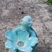 Outdoor Garden Statue Happy Turtle Holding Flower Bird Feeder Bath Succulent 12