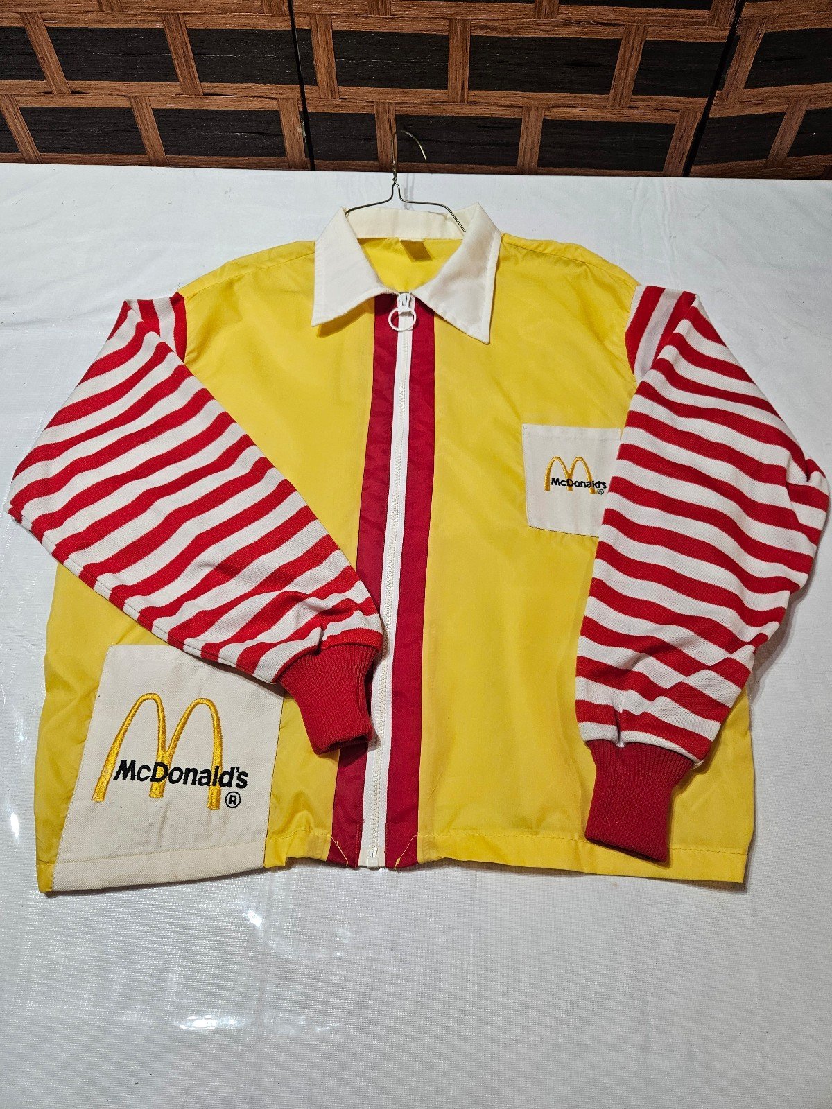 RARE COLLECTORS ITEM 1960s/1970's McDonald's Yellow/Red Striped Employee Windbr