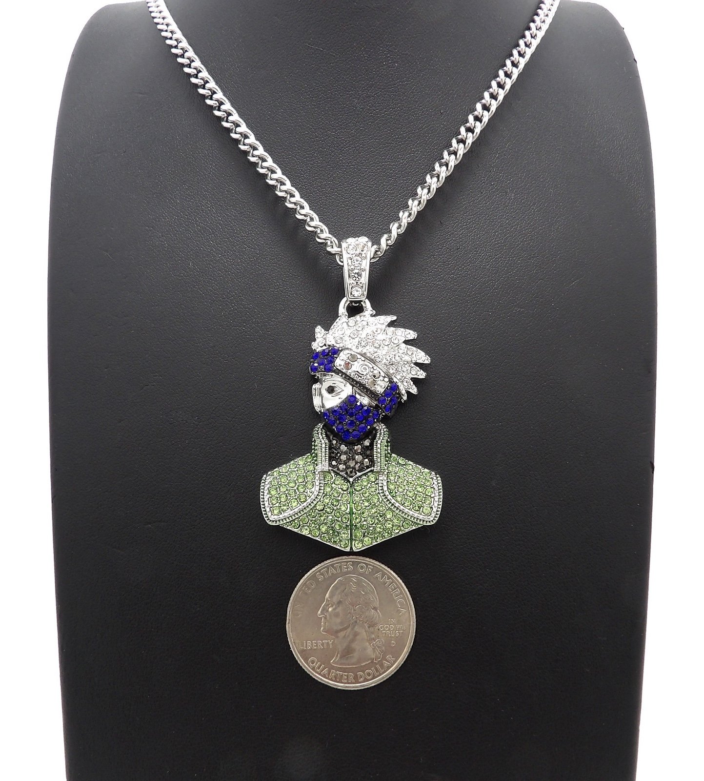 NEW ICED NARUTO PENDANT & 4mm 30” STAINLESS STEEL CUBAN CHAIN