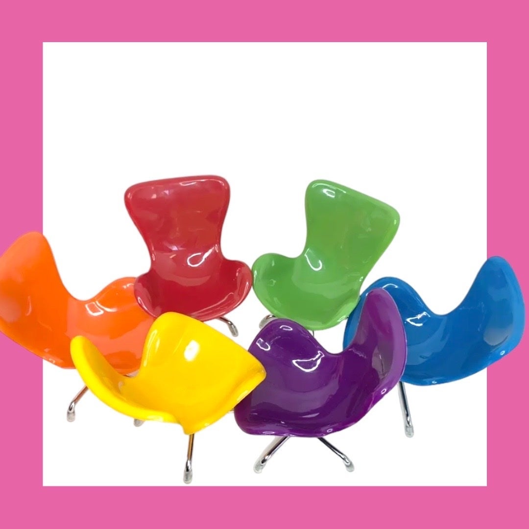 1:6 Dollhouse Furniture 1960’s Shell barbie Chairs 6 PAC For 11.5 Fashion Doll