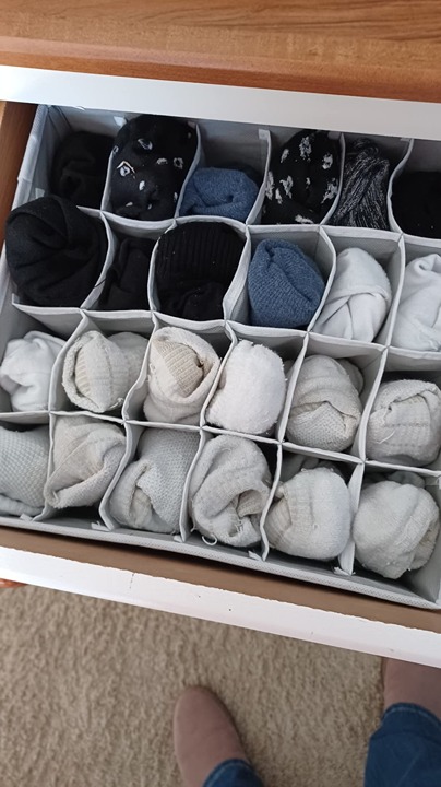 Closet Underwear Organizer Drawer Divider 4 Set, Gray.