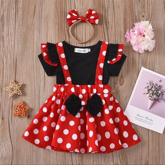 minnie mouse suspender skirt