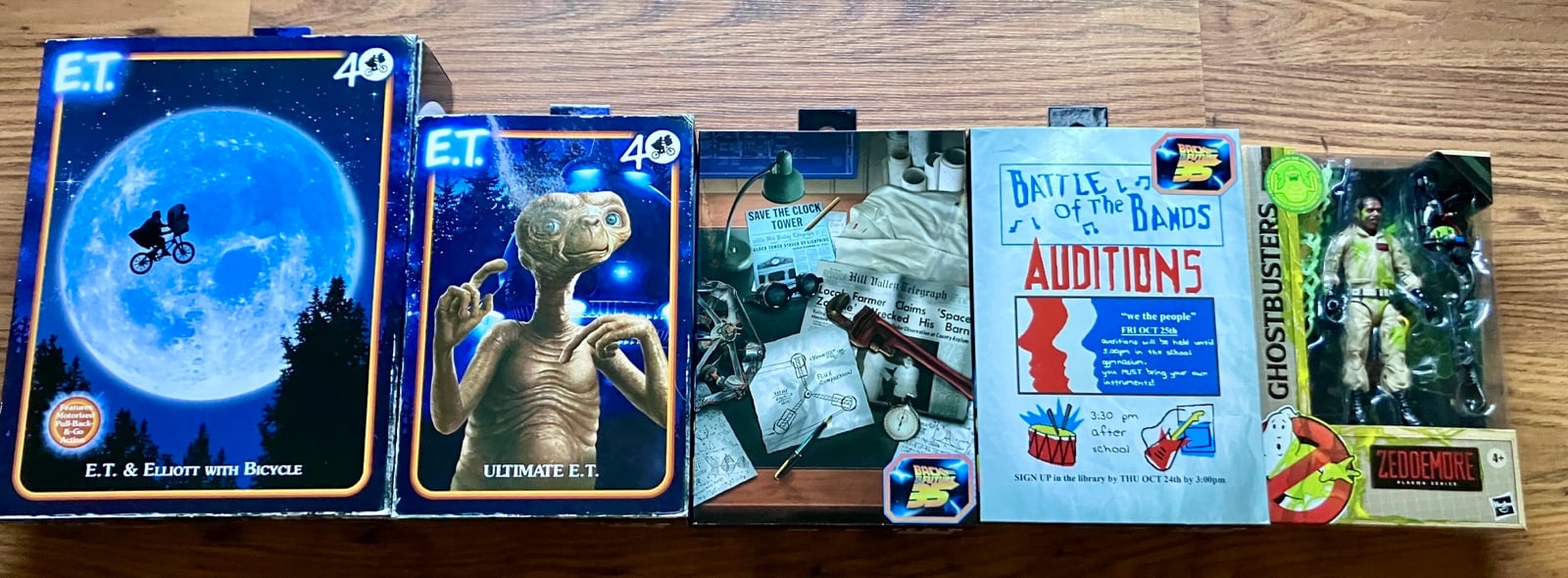NECA 80s figure lot. ET, Back to the Future, Mattel Ghostbusters