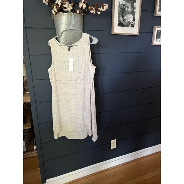 Eileen fisher twill plaid crepe viscose tunic medium NWT