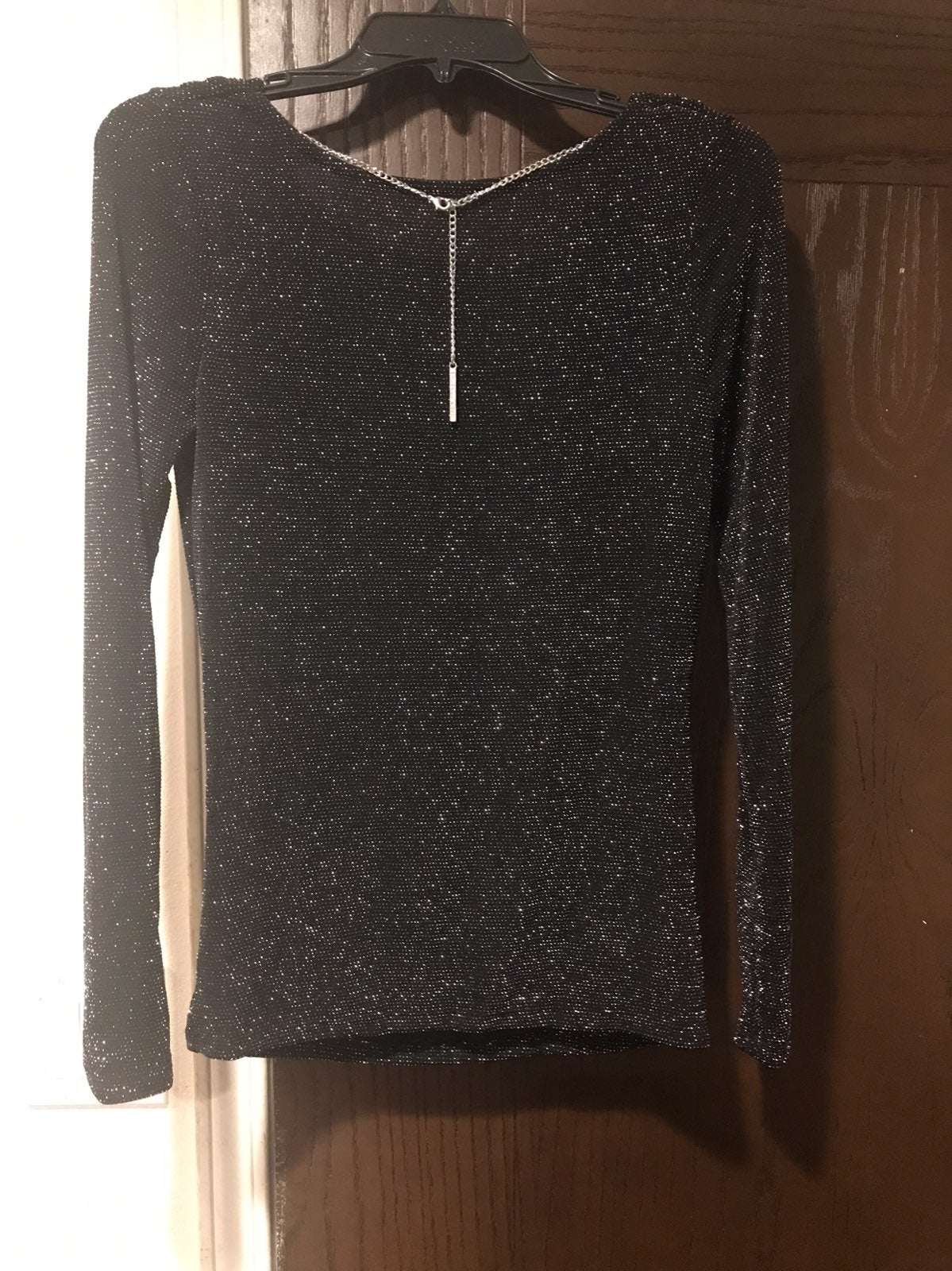 black sky sparkle shine Long Sleeve tops