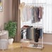 Double Rod Clothing Garment Rack, Rolling Clothes Organizer on Wheels.