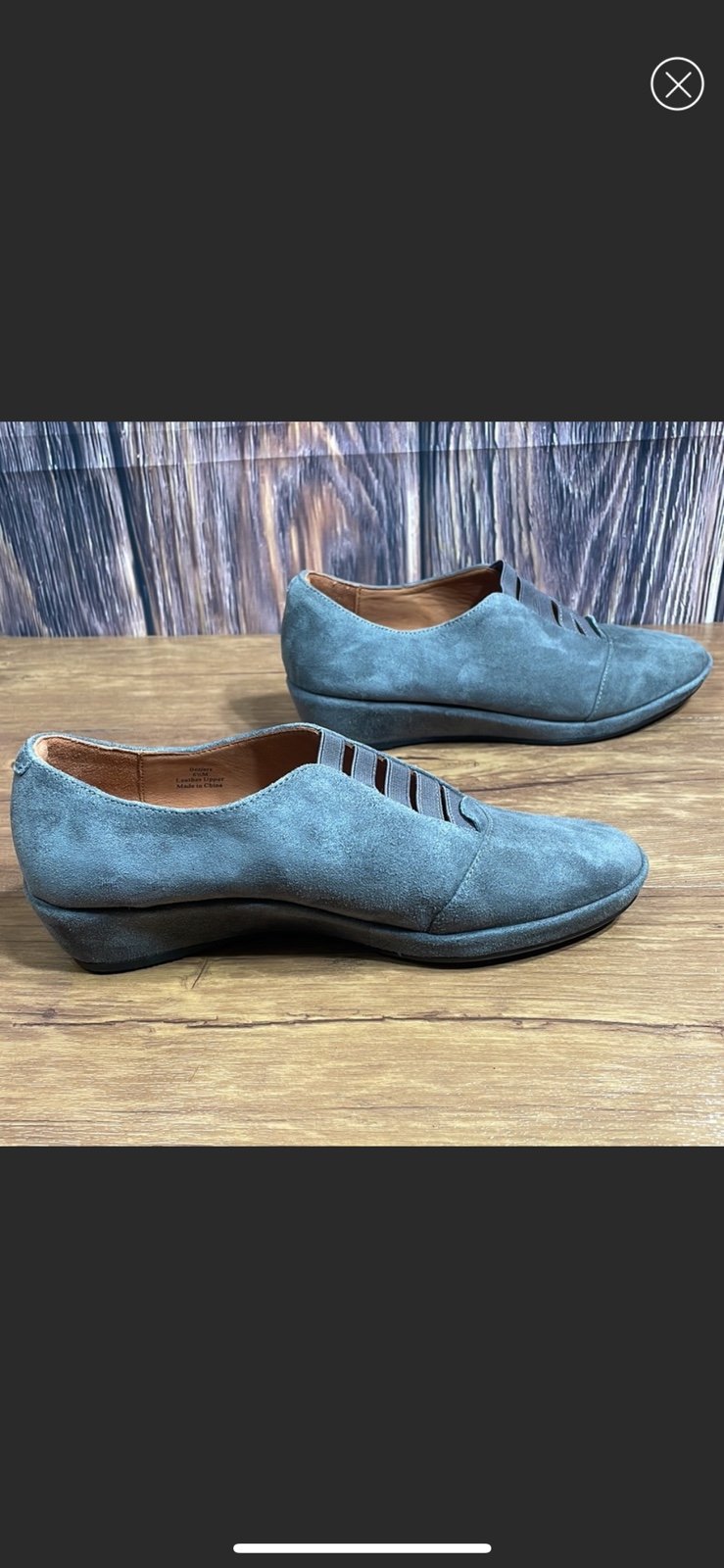L'amour Des pieds Beziers leather slip on loafers. Gray Size -6.5 Color Gray