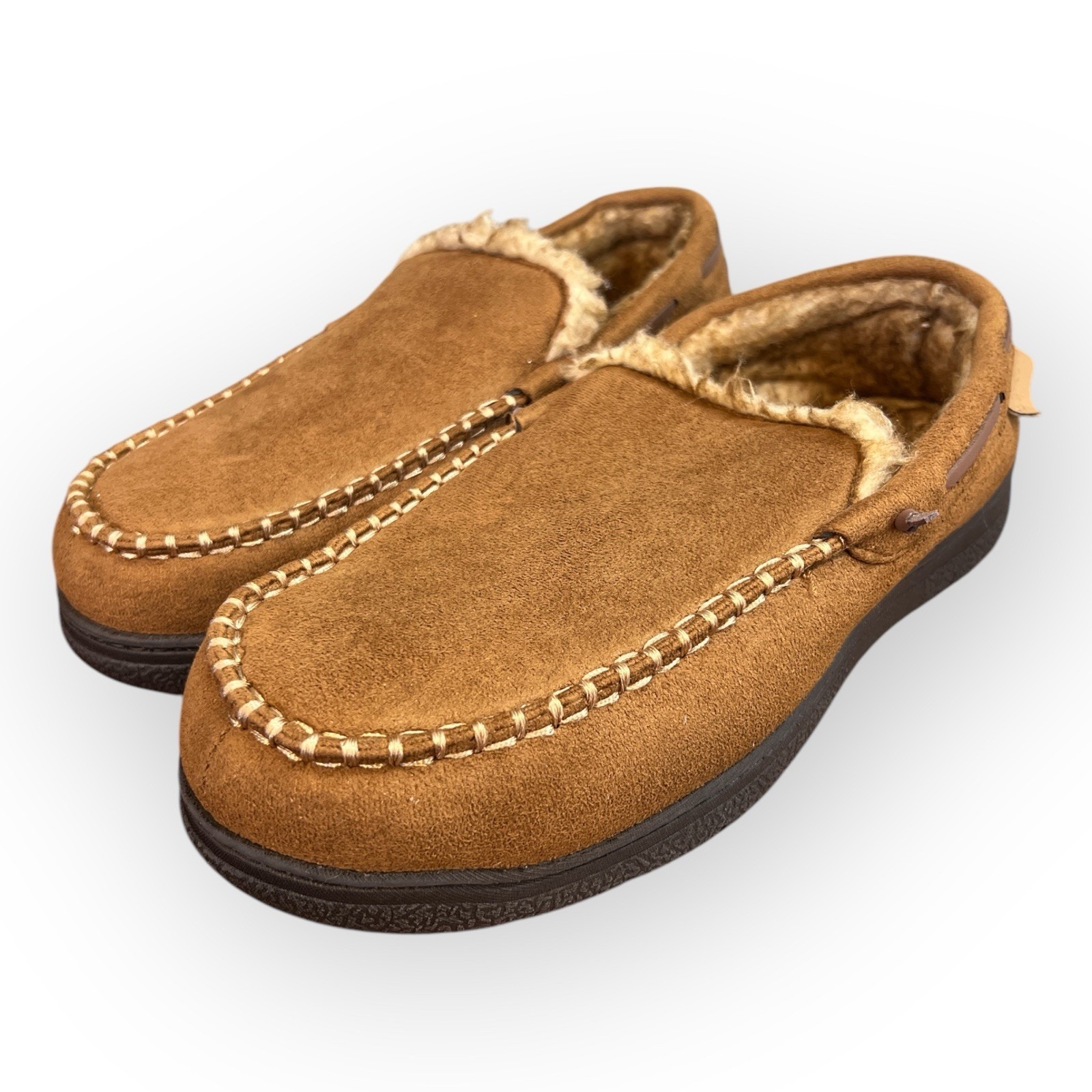 Microsuede Slip On Moccasins by Zig Zagger NEW 10.5 Soft Fur Trim Indoor Outdoor