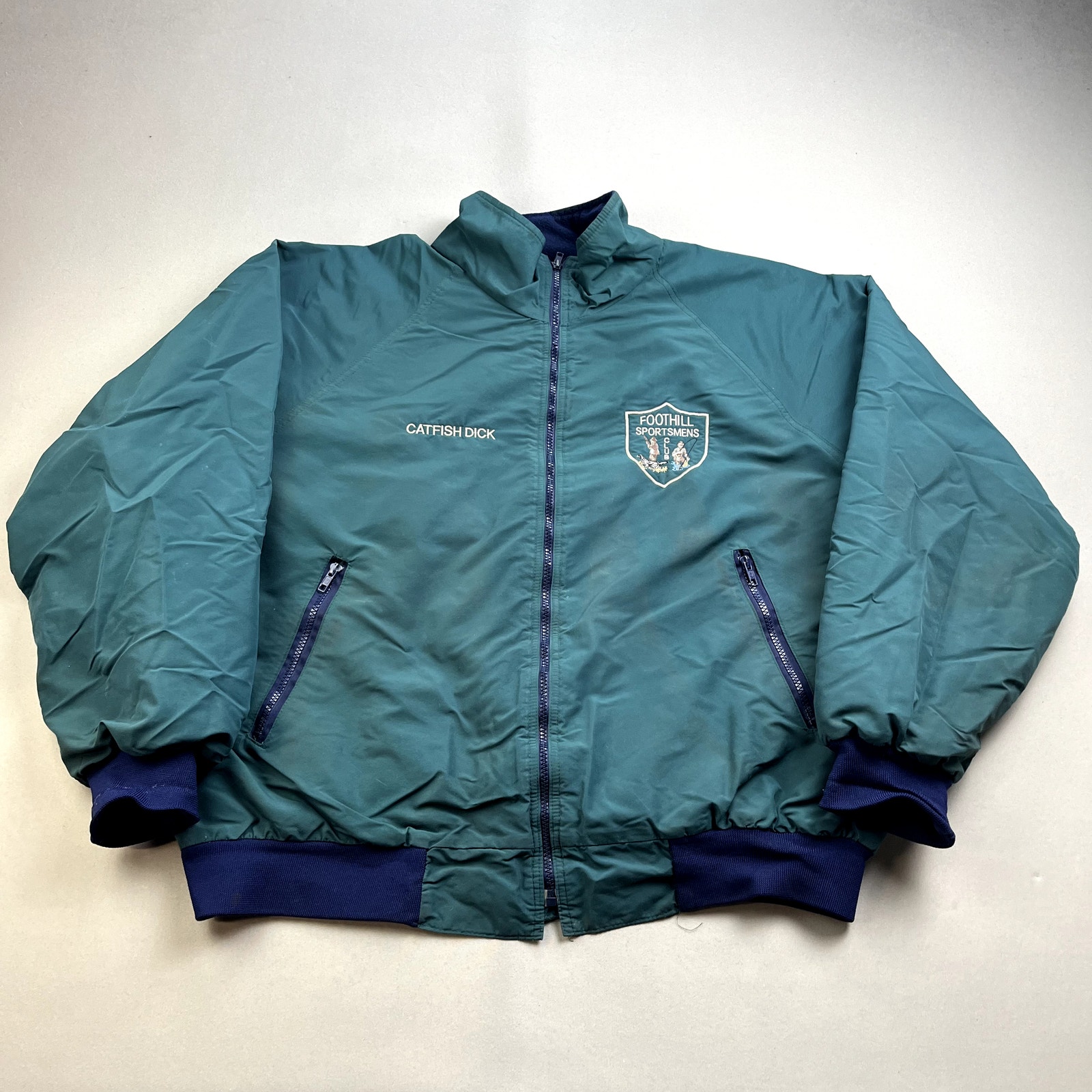 Vintage Fishing Hunting Jacket Adult XXL Green Fleece Lined Sportsmen Club 90s