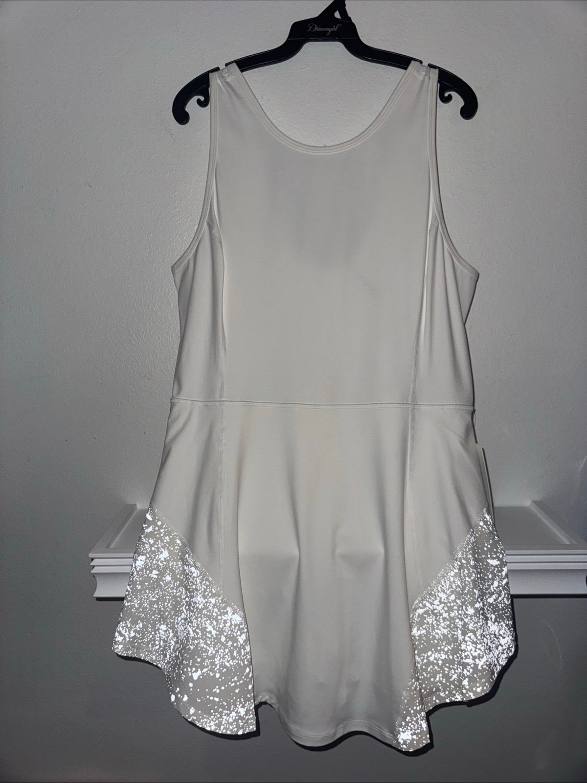 Lululemon 12 Serene Stride Dress White Reflective Sleeveless Built In Shorts new