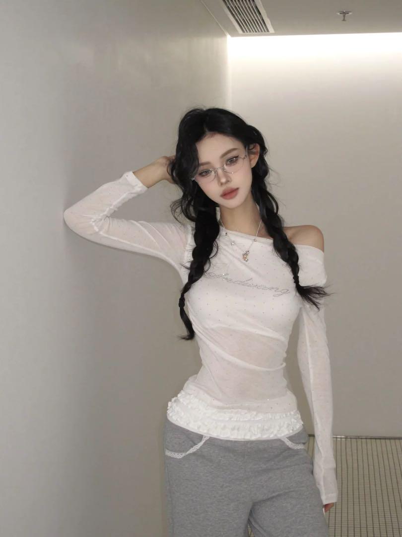 Andwang Waist Frill Ribbon Pants