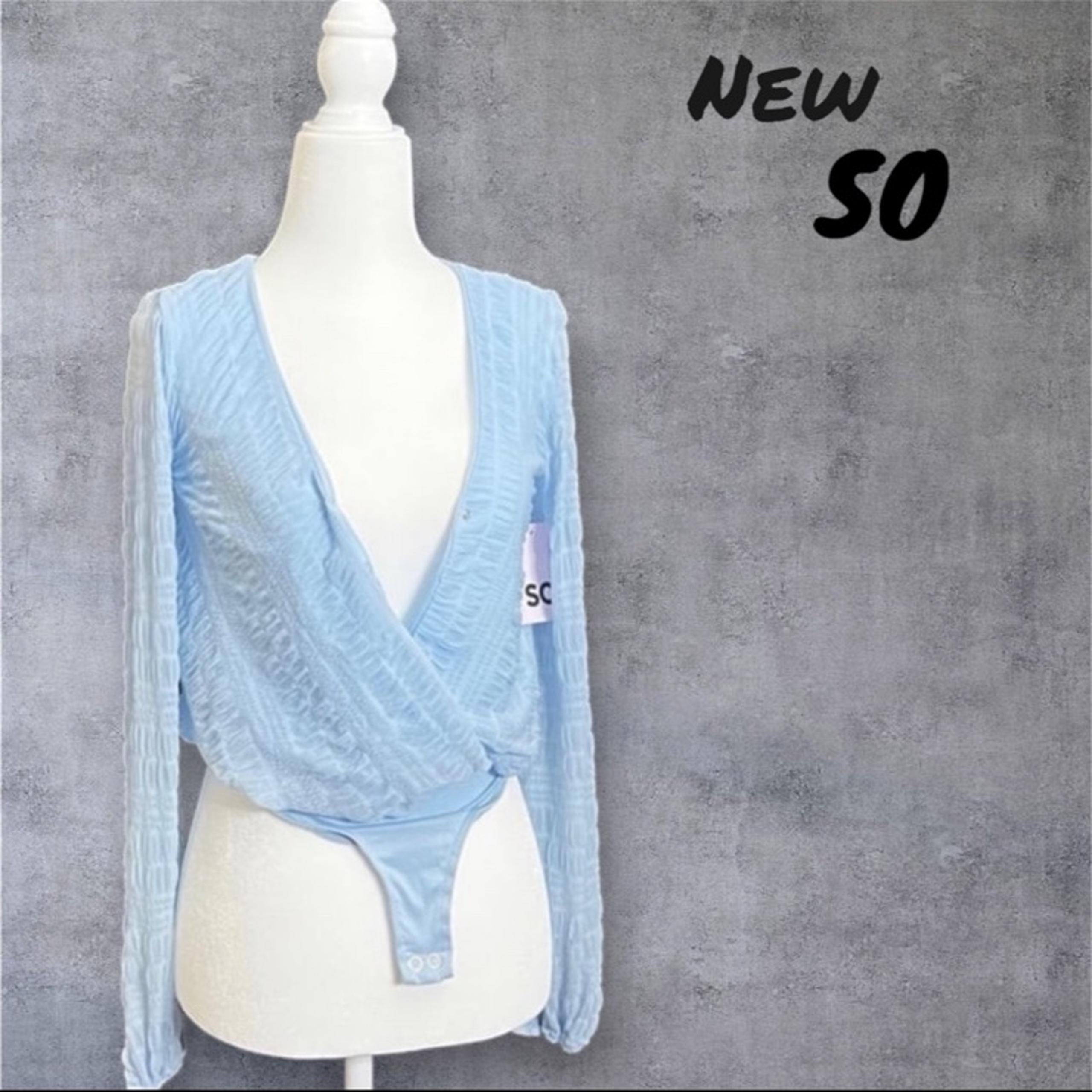 New SO Kohl’s Light Blue Long Sleeve mesh bodysuit