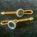 Vintage Krementz mother of pearl & onyx tuxedo antique