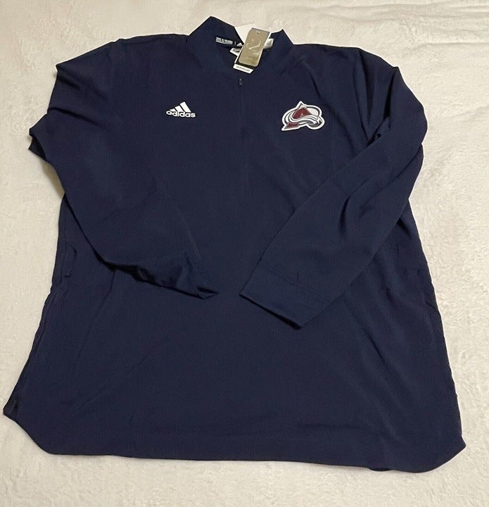 NWT Adidas NHL Colorado Avalanche On-Ice 1/4 Zip Up Size L