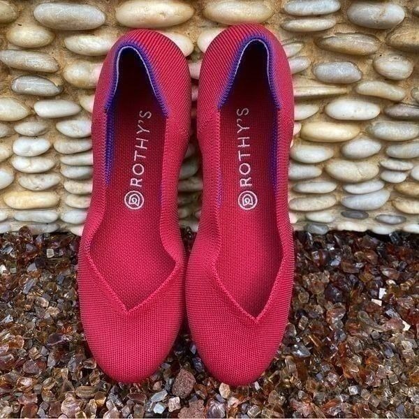 Rothy's Red The Flat Slip On Shoe. Size 9.5. NWOT! Retail 129