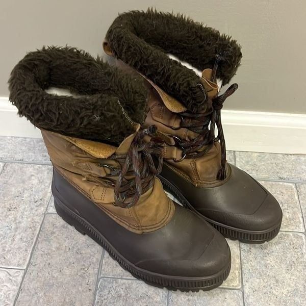 Sorel Badger Brown Women’s Insulated Winter Toe-Up Boots with Faux Fur- Size 7