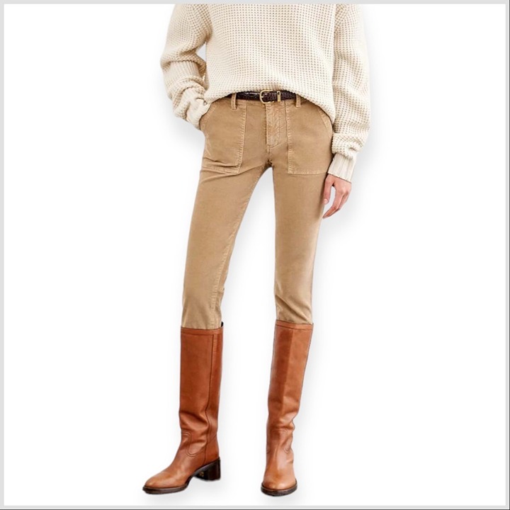 NILI LOTAN Jenna Pants in Corduroy, Color Khaki, Size 8, New with tags