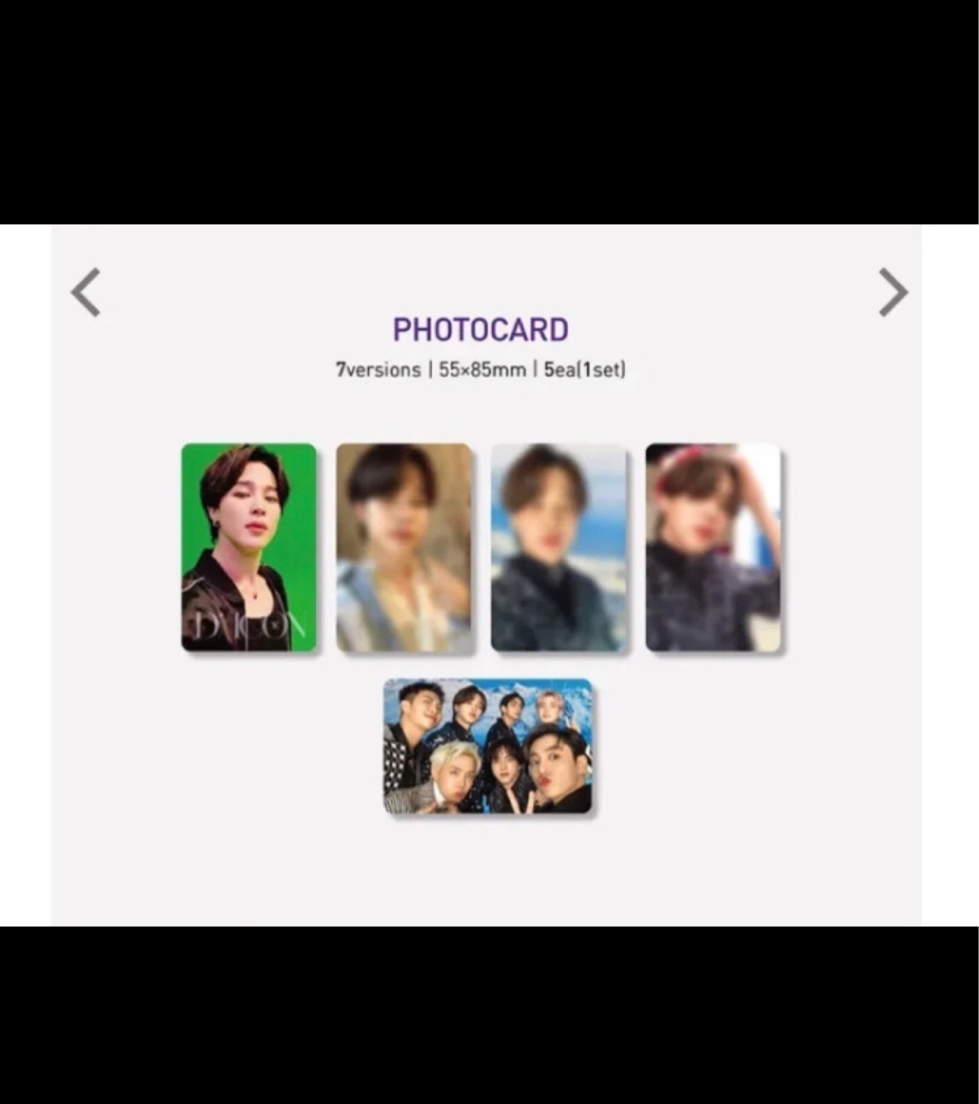 BTS Dfesta Dicon Jimin Photocard Set* Sealed