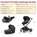 Hot Mom Baby Stroller High Landscape Reversible Luxury Baby Carriage,Black