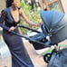 Hot Mom Baby Stroller High Landscape Reversible Luxury Baby Carriage,Black