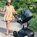 Hot Mom Baby Stroller High Landscape Reversible Luxury Baby Carriage,Black