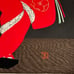 c1950 Modernist Japanese Woodblock Print Red Kimono by Kaoru Kawano