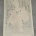 c1950 Modernist Japanese Woodblock Print Red Kimono by Kaoru Kawano