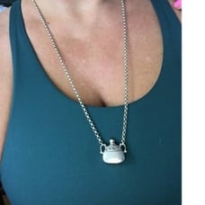 Vintage sterling silver necklace, locket top opens