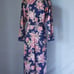 Vintage LORRAINE Floral Kimono Maxi Robe Lace Trim Multicolor Sz.1X Made in USA