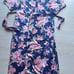 Vintage LORRAINE Floral Kimono Maxi Robe Lace Trim Multicolor Sz.1X Made in USA